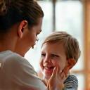 An educator giving a high-five to a smiling toddler.